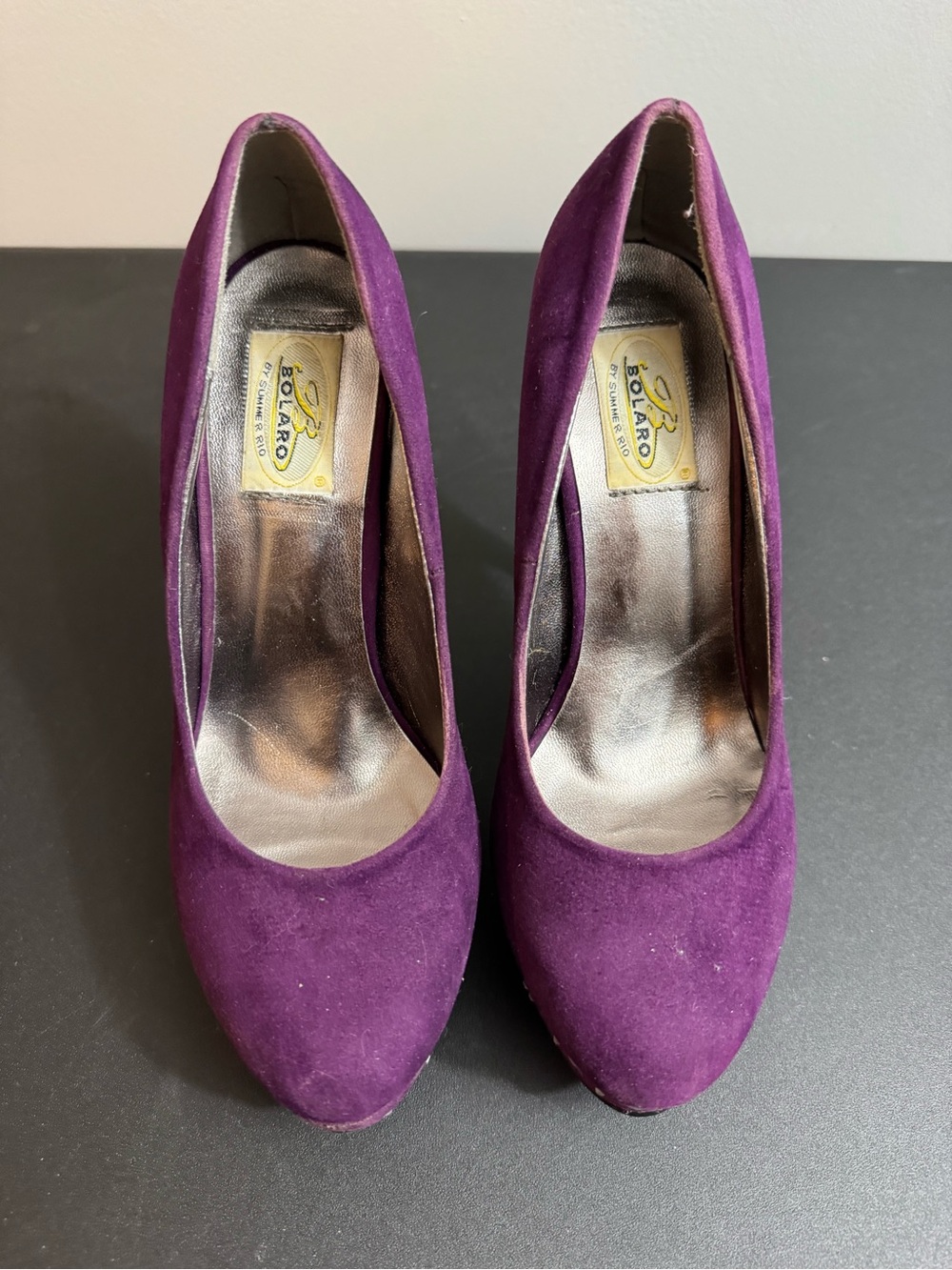 Bolaro Purple Suede Round-Toe Women's Pumps